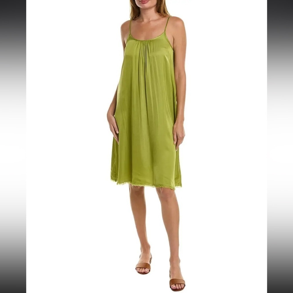 Nation Ltd Adele Dress green satin Nwt $200 revolve casual slip party summer